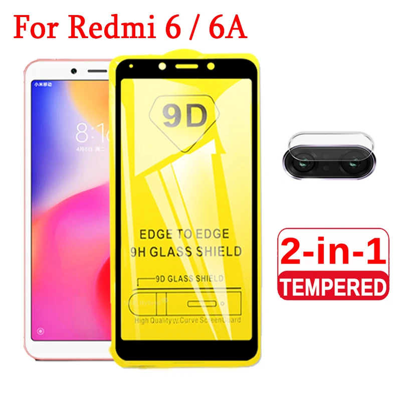 Закаленное стекло 2 в 1 9D с полным покрытием для Xiaomi Redmi 6 6a защитная пленка