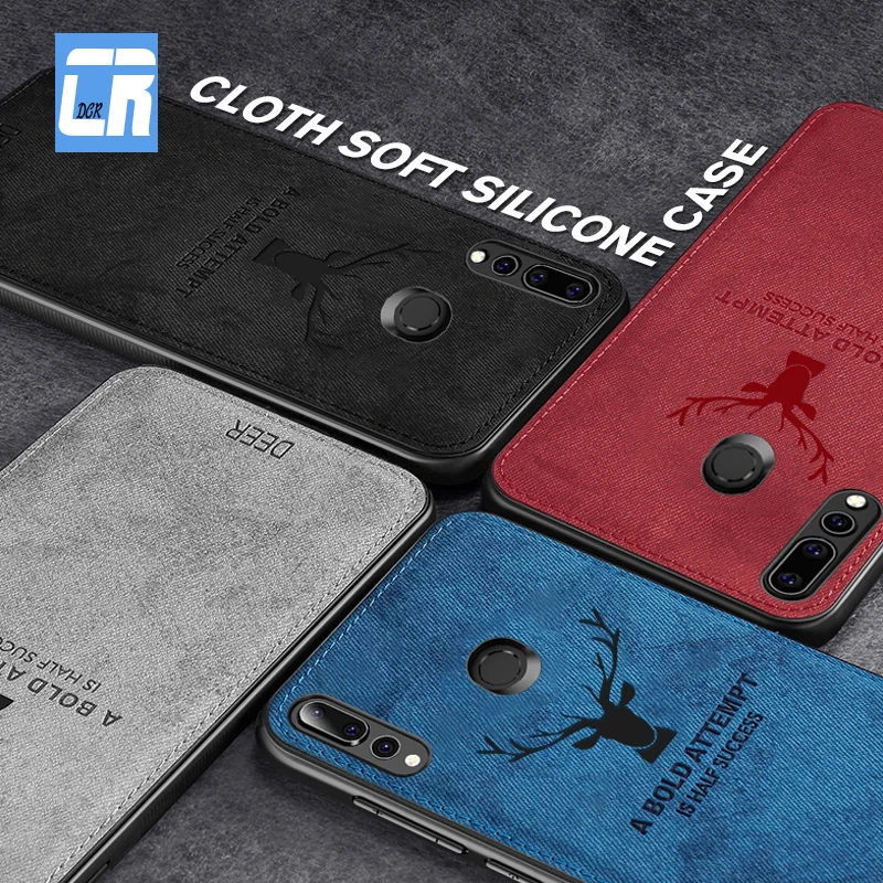 Холст рельефная ткань Олень чехол для телефона Huawei Mate 10 20 Lite Y9 2019 Y5 Y7 2018 Nova 4 Honor V20 V10