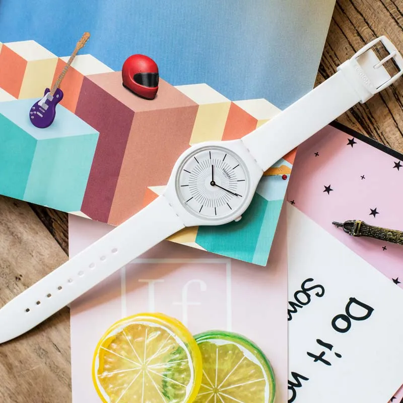 Swatch часы серии кожи простой темперамент кварцевые женские SVOW100|Женские наручные