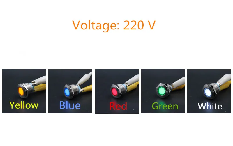 

1PCS YT1188 Metal Shell LED signal lamp 220 V Open hole caliber 22 mm Led Waterproof Free Shipping 5 Colors