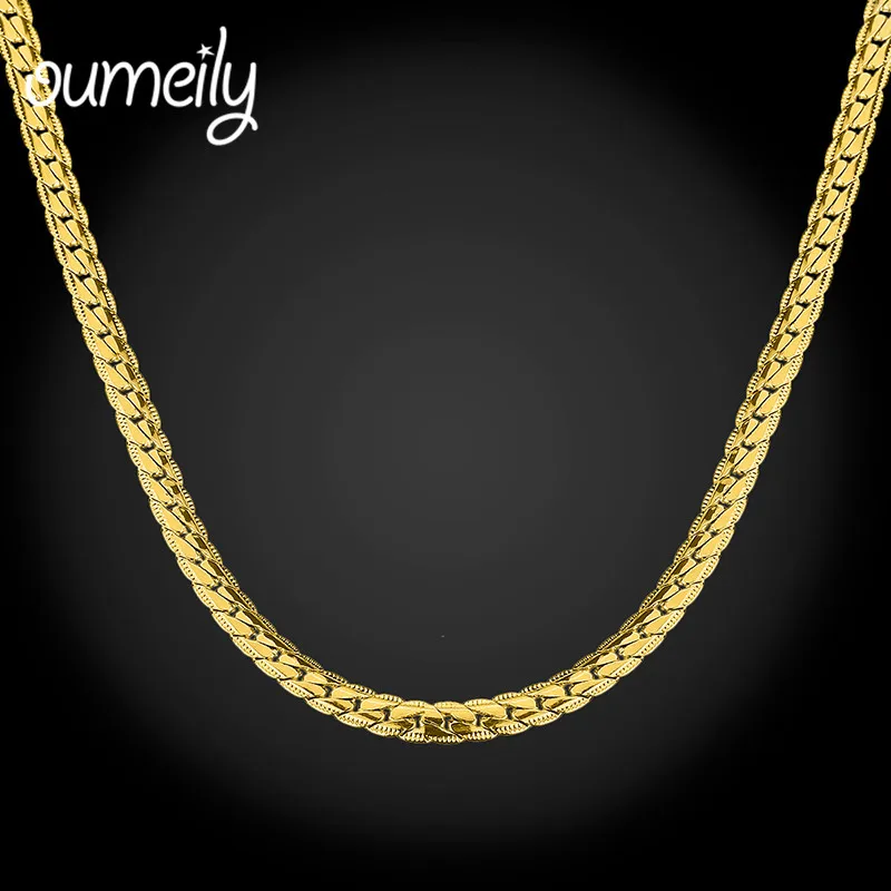 OUMEILY Трендовое ожерелье из нержавеющей стали с длинной цепочкой для мужчин