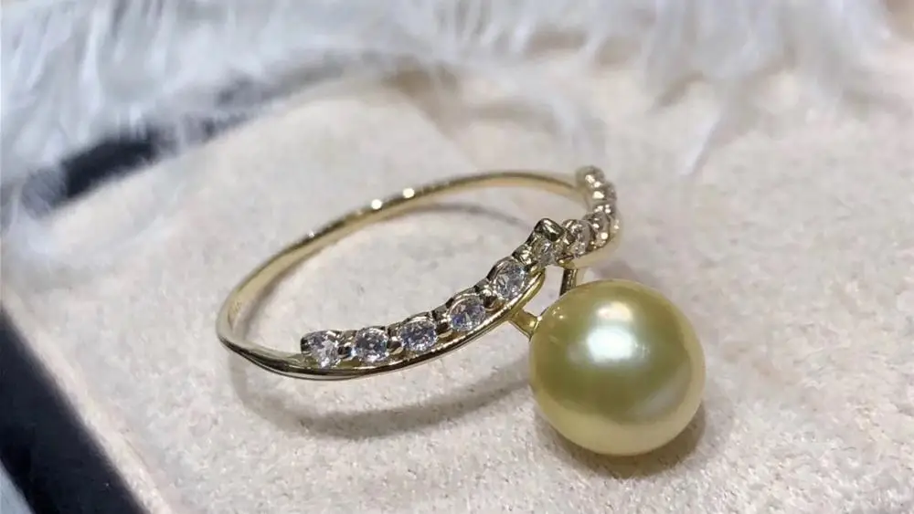 WKOUD ювелирные изделия из тонкого жемчуга 18 K золото натуральная жемчужина Южных