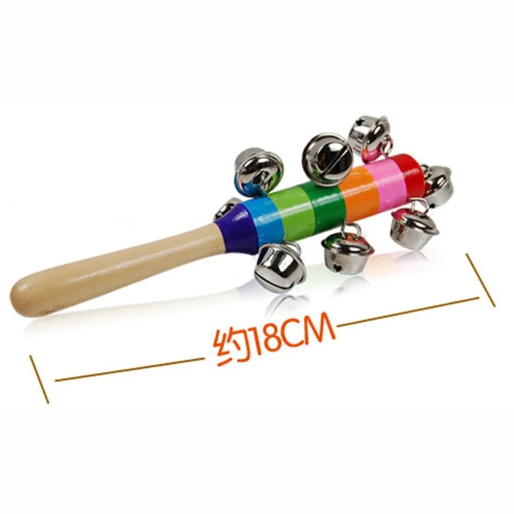 Новая популярная детская погремушка радужная игрушка кроватка деревянная ручка