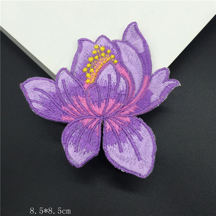 9 видов конструкций цветы лотоса железные нашивки одежда аппликация вышивка