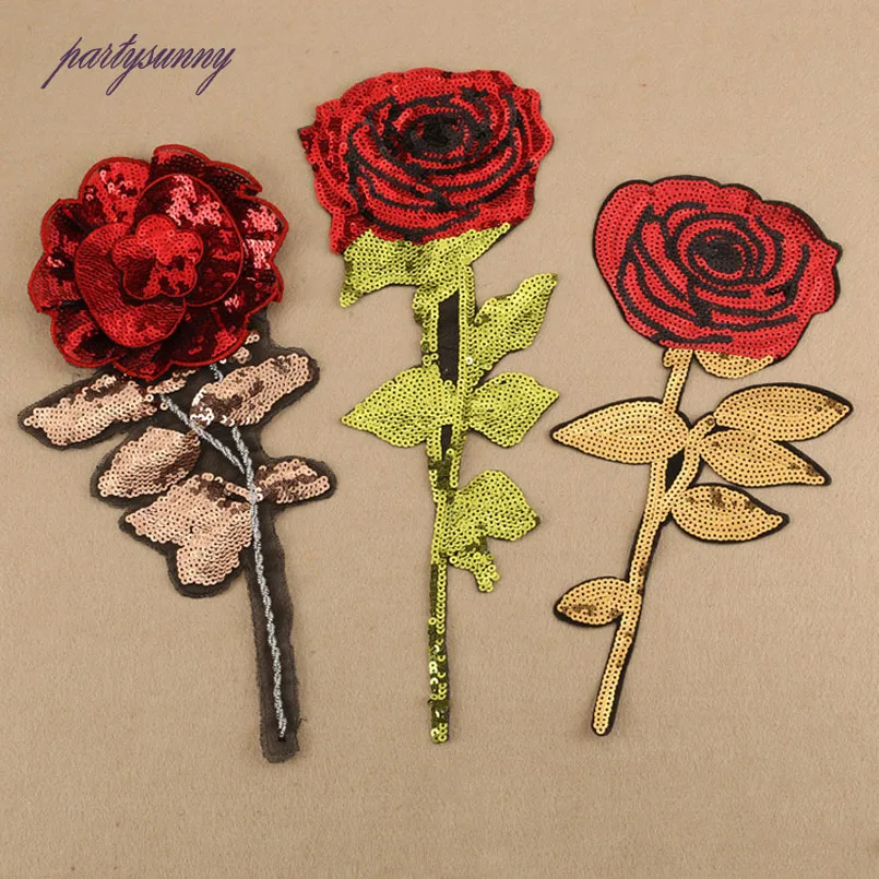 Вышивка блестками Патчи Высокого Класса Золотая Роза Ручной Швейной Блестка