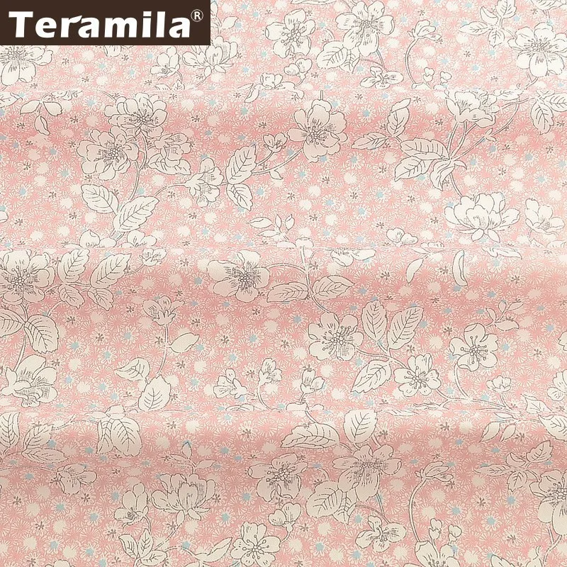 Teramila розовая саржевая ткань из 100% хлопка Algodon DIY Flroal Design шитье лоскутное стеганые