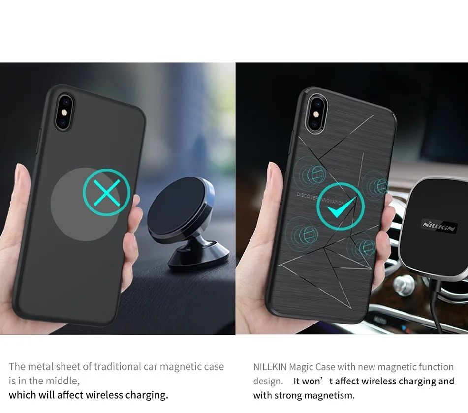 NILLKIN Магнитный Qi беспроводной зарядный чехол для iPhone XS Max чехол 6,5 ''для iPhone XR чехол 6,1'' для Xs X