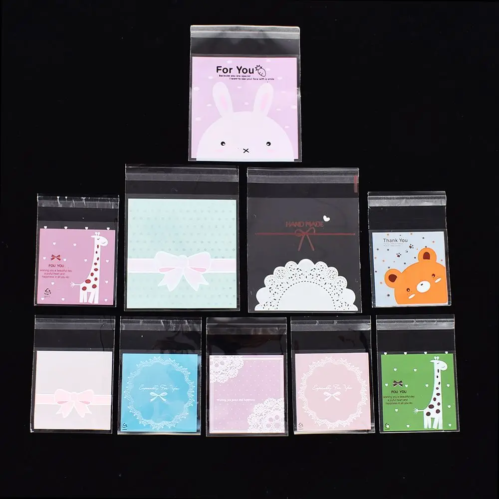

100pcs/Set Handmade Cookie Jewelry Bag Cute DIY Gift Bags Plastic Candy Party Bag