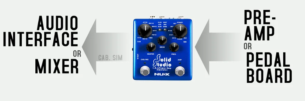 NUX Solid Studio IR& power Amp Simulator встроенные в шкаф положения микрофона с 3 трубками и регуляторами мощности усилителя