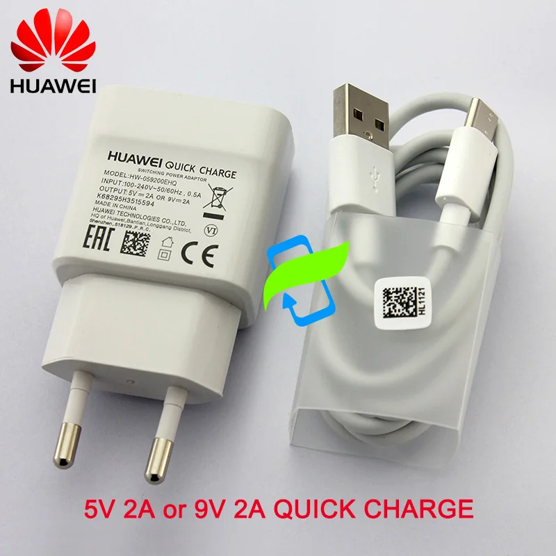 Оригинальное зарядное устройство Huawei 9 в 2 а QC 0 адаптер быстрой зарядки USB кабель