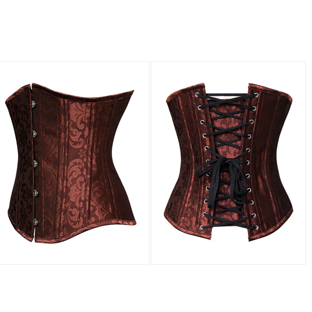 Элегантный жаккардовый корсет с 24 стальными косточками под бюстом поясной для