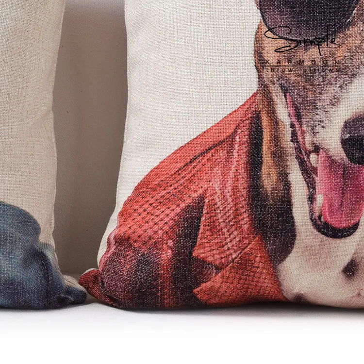 Хот-дог терьер подушка крышка стола льняные собаки очки Подушка Чехол модное