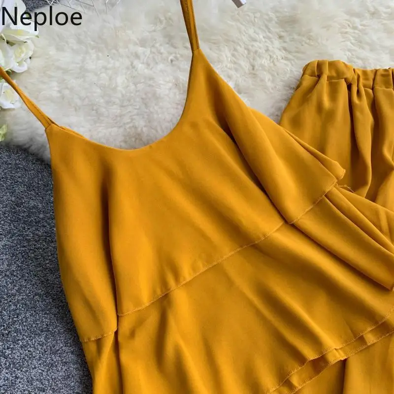Neploe/женские комплекты из двух предметов однотонная шифоновая кофта с двойными