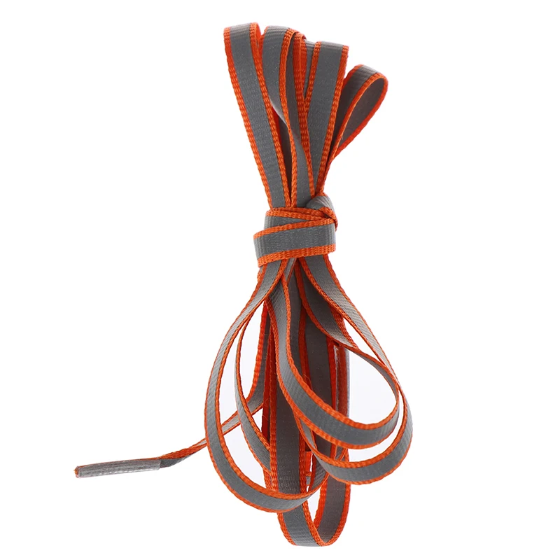 Orange 1 Pair 100cm Candy Color Shoelaces Flat Bootlace Reflective Shoe Laces - Цвет: Orange