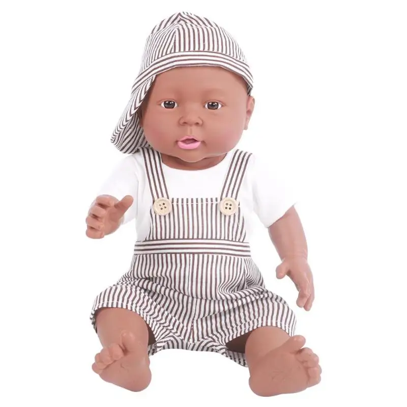 41cm Black Boy 30/41 см новорожденный Детские моделирования куклы мягкий винил Reborn Baby Doll детский сад реалистичные Playmate модель игрушка с одеждой - Цвет: 41cm Black Boy