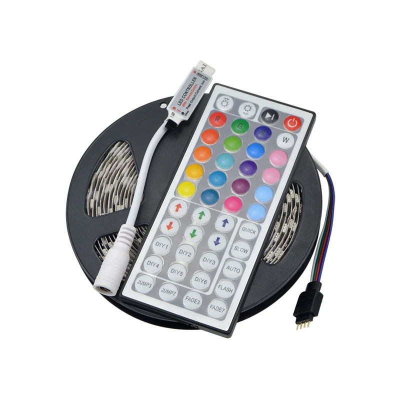 44 keys Mini Control Светодиодный светильник для спальни DC 12 В 5 м RGB 5050 Светодиодный светильник лента с ИК-пультом дистанционного управления Рождественское украшение ночное освещение - Испускаемый цвет: 44 keys Mini Control