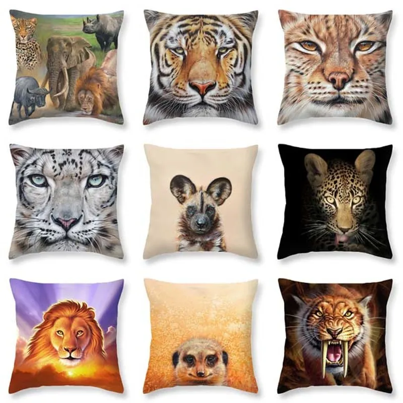 CUSCOS новая Полиэстеровая наволочка с принтом тигра слона животным постельным