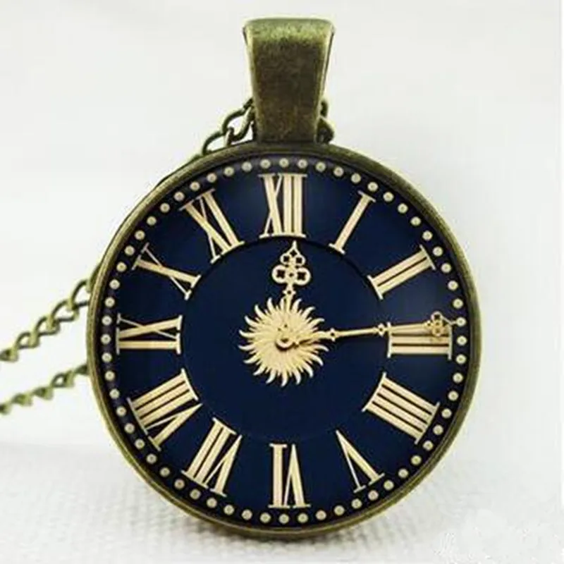 Часы колье с подвеской часы бронзовая цепь длинное массивное ожерелье ювелирные