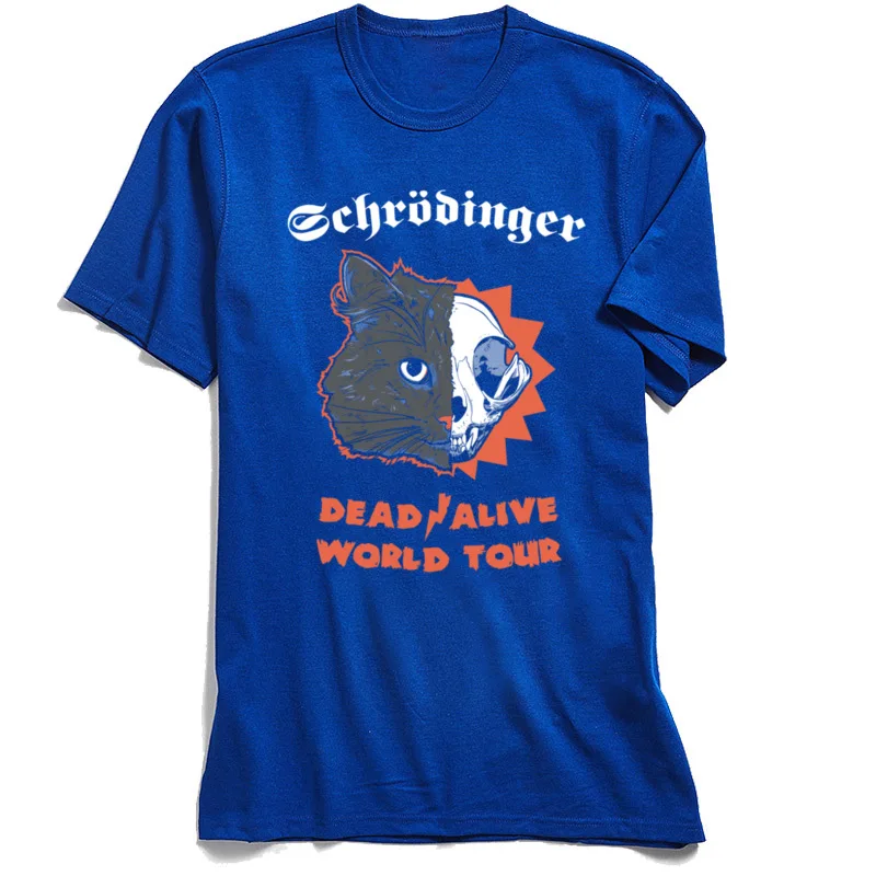 Мужская футболка из 100% хлопка Молодежная Футболка Schrodinger Dead Alive World Tour с