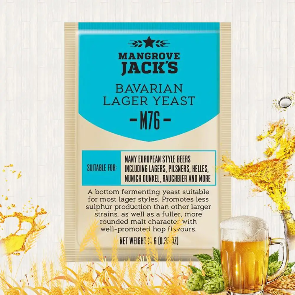 M76 Bavarian Lager дрожжи Мангровые Домкраты импортные 10 г домашние пивоваренные пивные