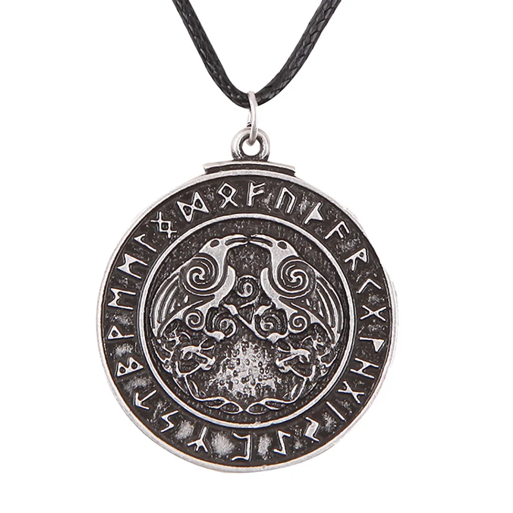 

1pcs 4032 Triskele Ravens Necklace Pendant Triskelion Symbol Norse Vikings Runes Necklaces Pendants Odin's Raven Charm Lead Free