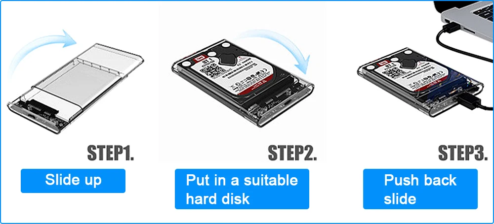 CHIPAL высокоскоростной 2," прозрачный чехол USB 3,0 коробка SATA HDD жесткий диск Внешний HDD корпус инструмент Поддержка 2 ТБ SDD Caddy