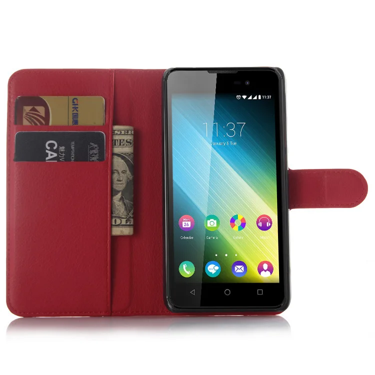 Роскошный кожаный чехол-кошелек с подставкой и отделением для карт Wiko Lenny 2 Lenny2 Coque
