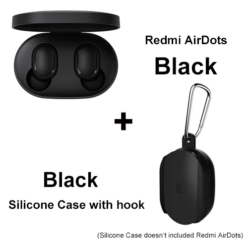 Add Black Case2 Оригинальные беспроводные наушники Xiaomi Redmi AirDots, Bluetooth 5,0, DSP, активная гарнитура с шумоподавлением TWSEJ04LS 4,1g - Цвет: Add Black Case2