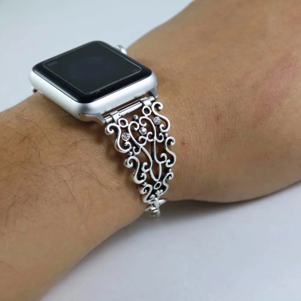 Винтажный ювелирный браслет-цепочка для apple watch 44 мм 40 мм ремешок iwatch серии 5 4 3 2 1 38 мм 42 мм Ретро Замена запястья