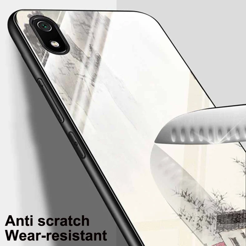 Для xiaomi redmi 7A чехол звездная звезда закаленное стекло+ ТПУ Край жесткий чехол s redmi 7A стеклянный чехол для xiaomi redmi 7 A сумка