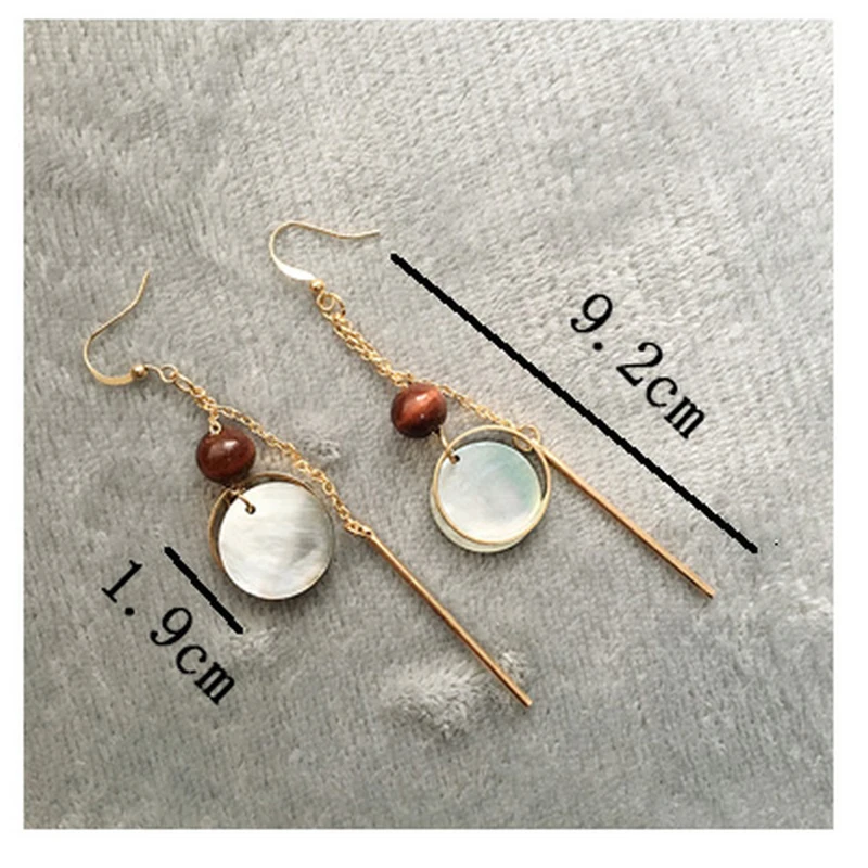 NIELSEN New Women's Long Party Earring Jewelery Natural Sea Butterfly Shell Ear Cuff Logs Earrings Geometric Ohrringe | Украшения и