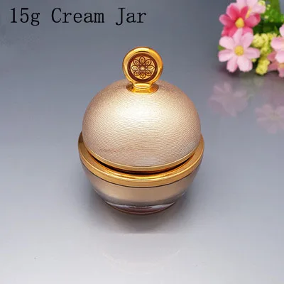 15g Cream jar 10 шт. Высокое качество 15 г 30 г 50 г золотая акриловая банка для крема пустой косметический упаковочный контейнер бутылка для лосьона 15 мл 30 мл 50 мл 100 мл - Цвет: 15g Cream jar