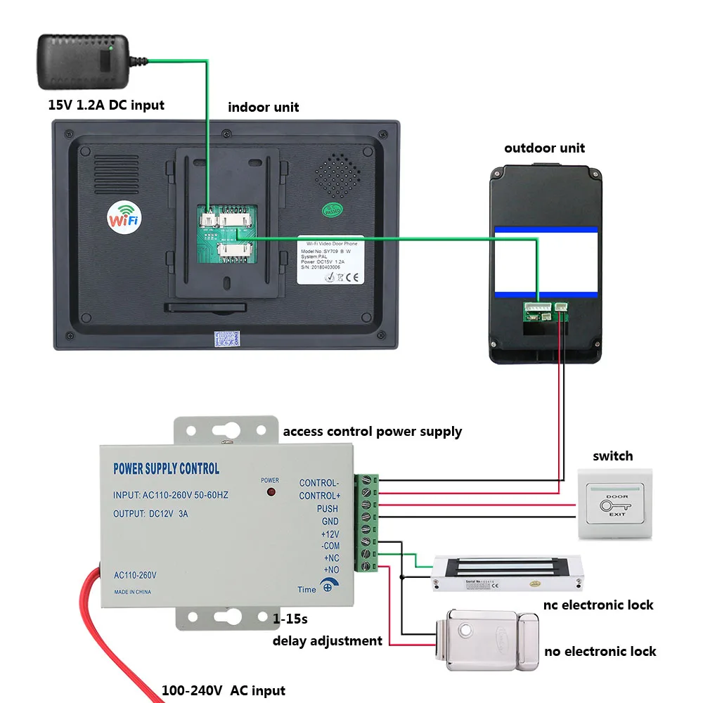 Видеодомофон Yobang устройство безопасности 7 дюймов 2 монитора проводной/Wi Fi RFID