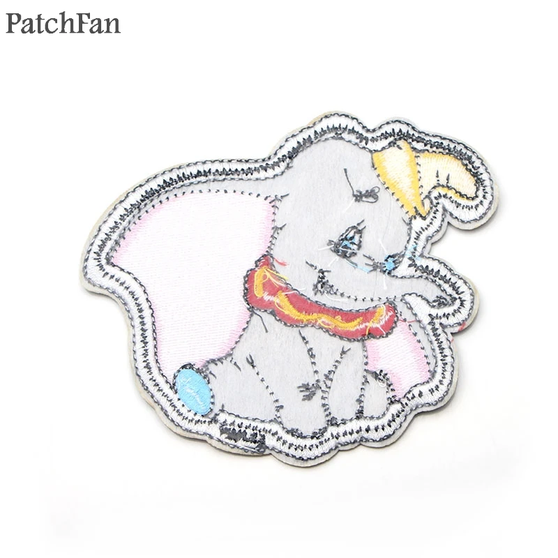Patchfan слон Дамбо мультфильм железные нашивки одежда para diy вышитые значки швейная аппликация Лоскутные наклейки A0751