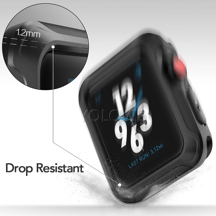 Цветной ТПУ чехол для часов 38 мм 42 мм для Apple Watch силиконовый бампер чехол Полный защитный для 40 мм 44 мм iWatch серии 4 3 2 1