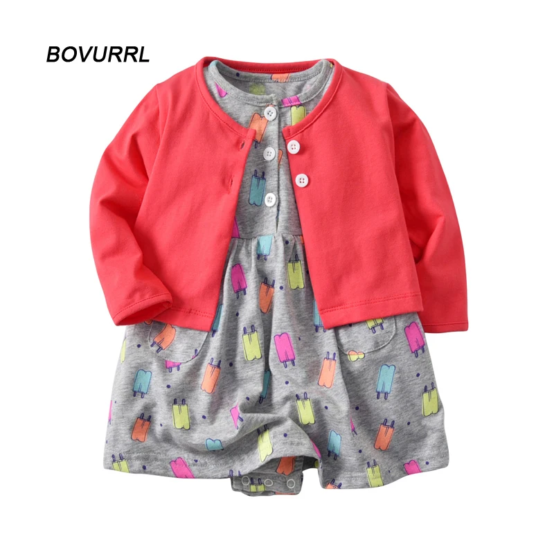 BOVURRL/комплект с платьем цветочным рисунком для маленьких девочек комплект из 2