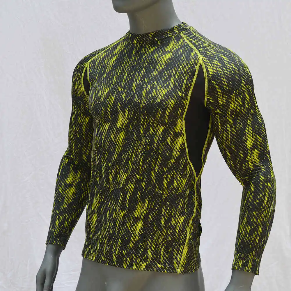 Long Sleeve WYOTURN Рашгард ММА Муай Тай футболка мужская Спортивная боксерская майка с принтом JIUJITSU Boxeo Тяжелая атлетика бег Рашгард - Цвет: Long Sleeve