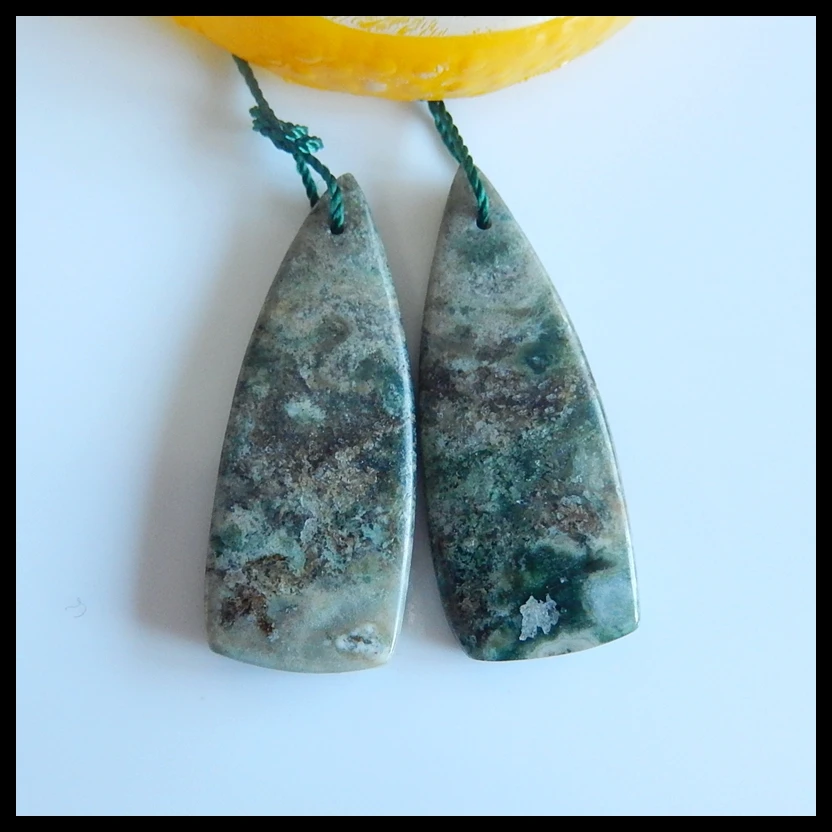 Birthday gift Fashion Jewelry Ocean jasper Gemstone women earring bead 37x15x5mm 9.0g | Украшения и аксессуары