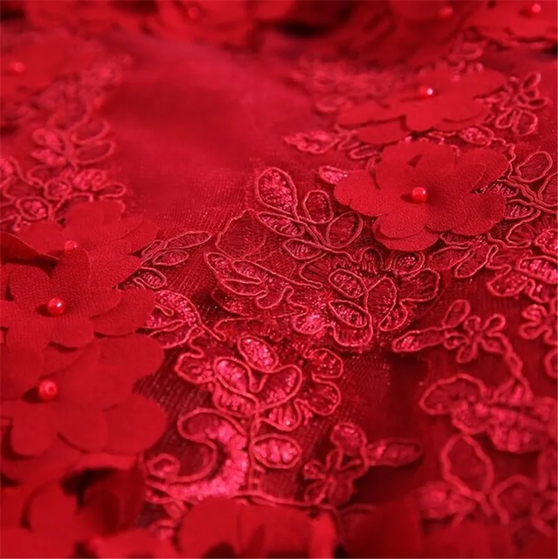 Wine Red Mermaid V-neck Tulle 3D Flowers Appliques Pearls Long Elegant Sexy Evening Dresses Bride Banquet Party Prom Dress XK56 | Свадьбы и