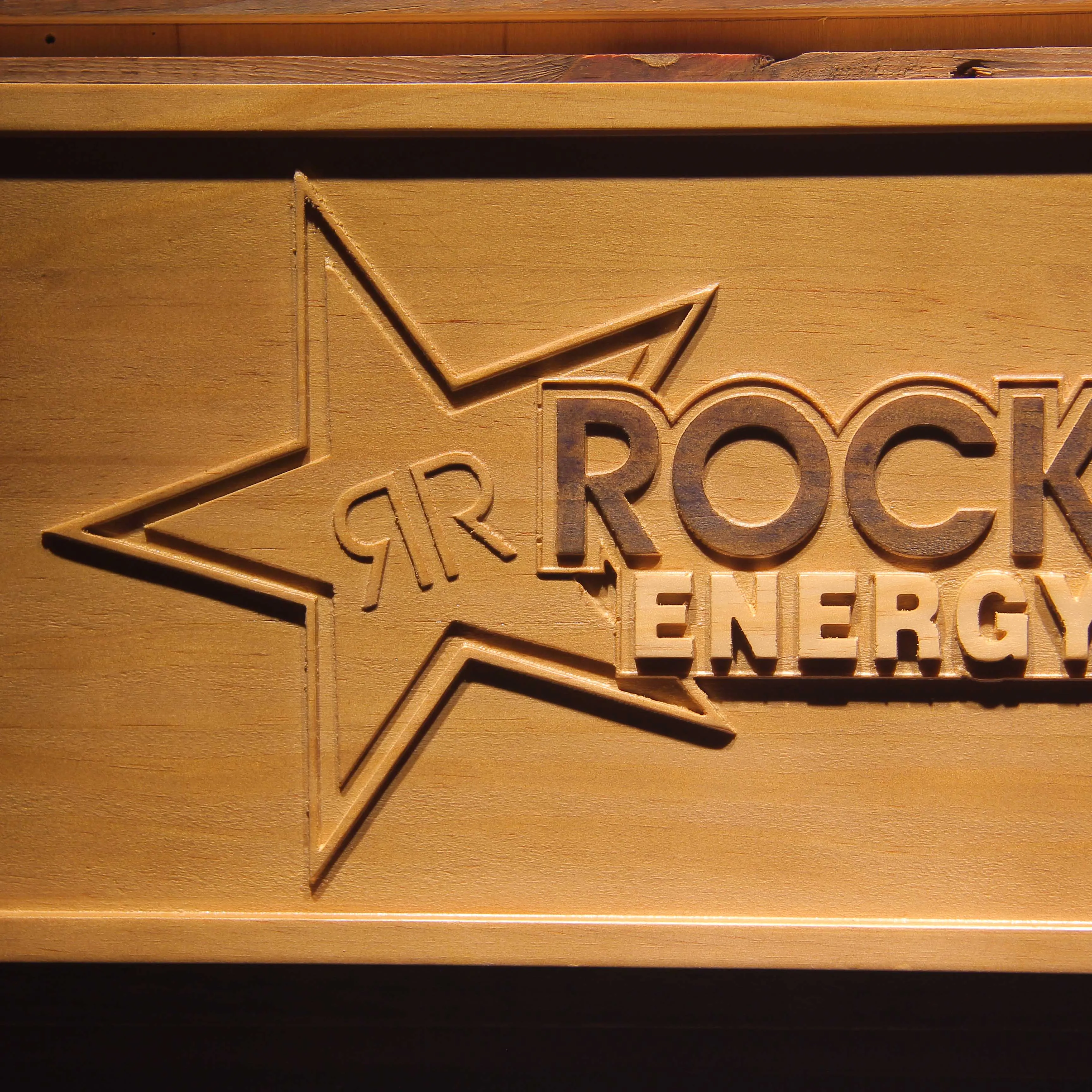 Rockstar энергетический напиток бар 3D деревянный знак|Таблички и знаки| |
