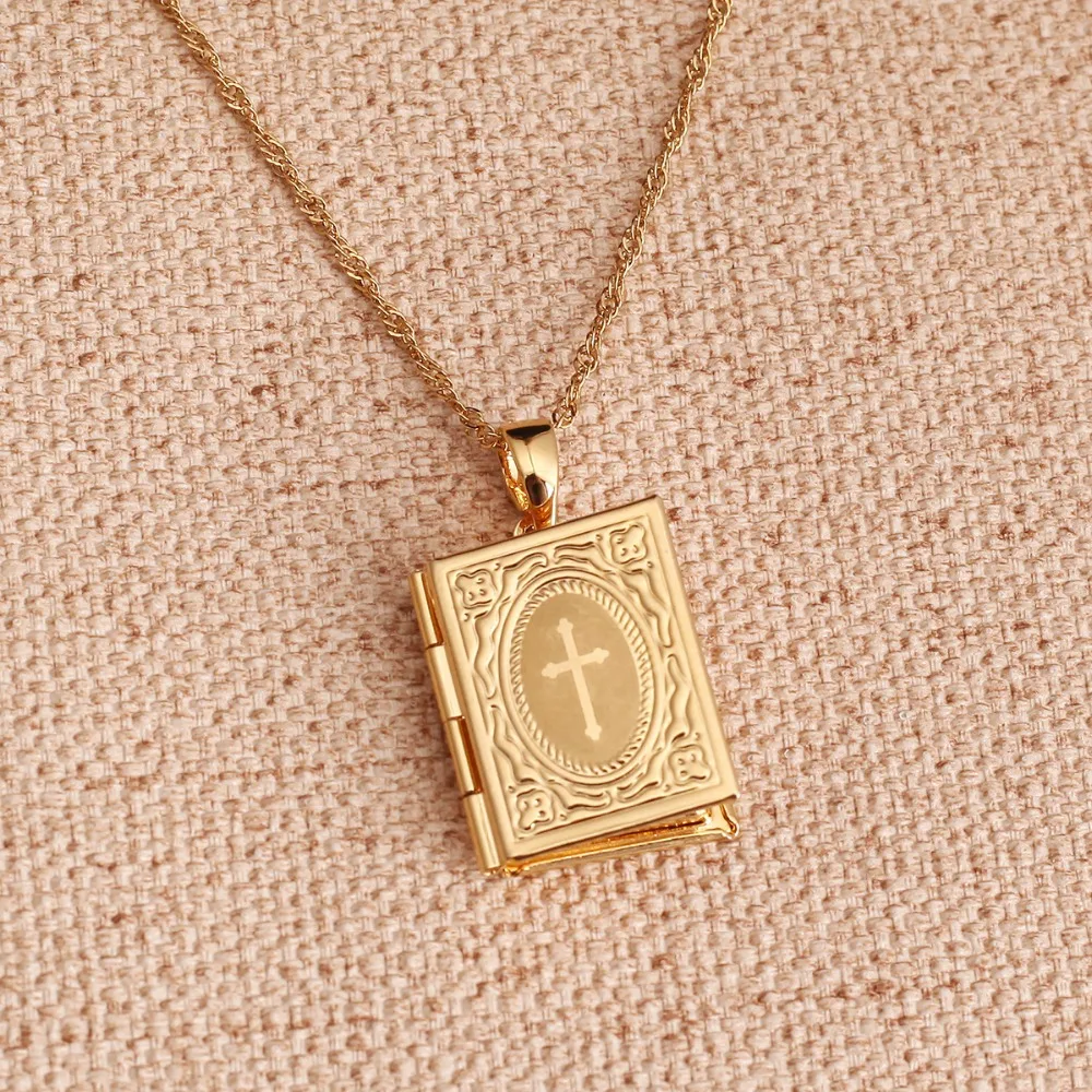Новое поступление латунные ожерелья золотого цвета с изображением Креста Иисуса