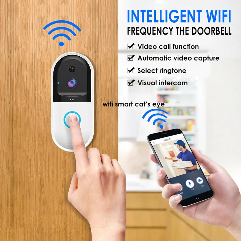 B50 дверной Звонок камера Беспроводной Wi-Fi Домофон видео WiFi видео ночного видения мобильный телефон Удаленный видео защита безопасности дома