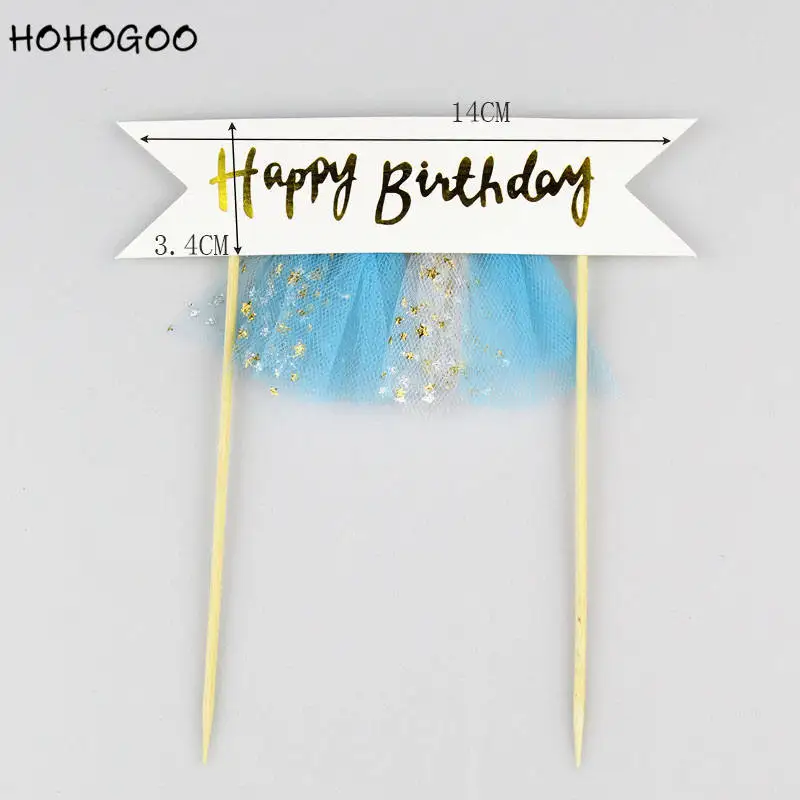 HOHOGOO 3 шт./компл. письмо с днем рождения торт Топпер бумага Baby Shower для именинного