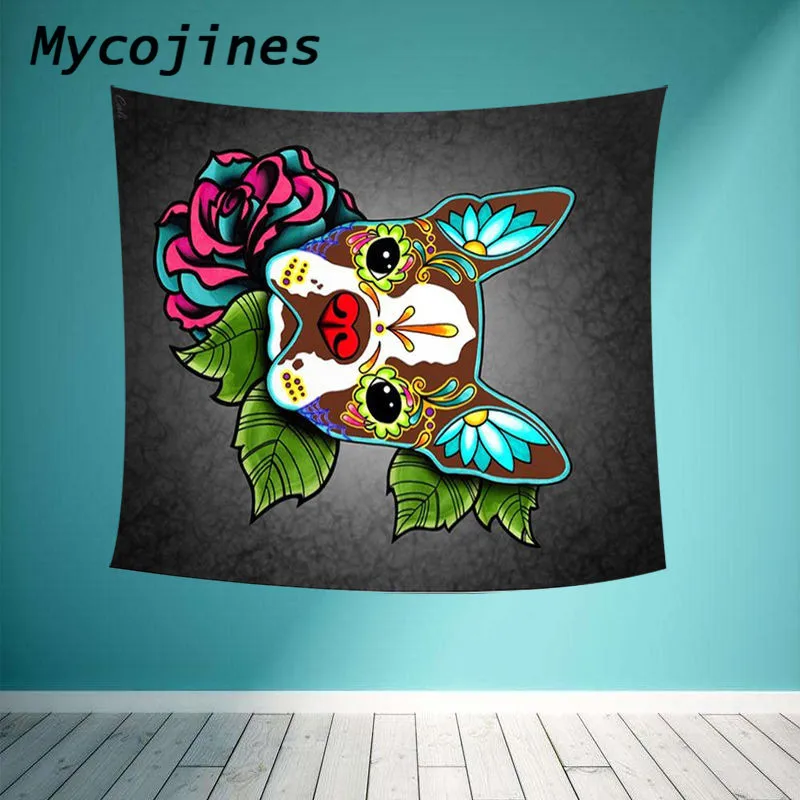 Креативный окрашенный гобелен для собаки из полиэстера коврик йоги в стиле