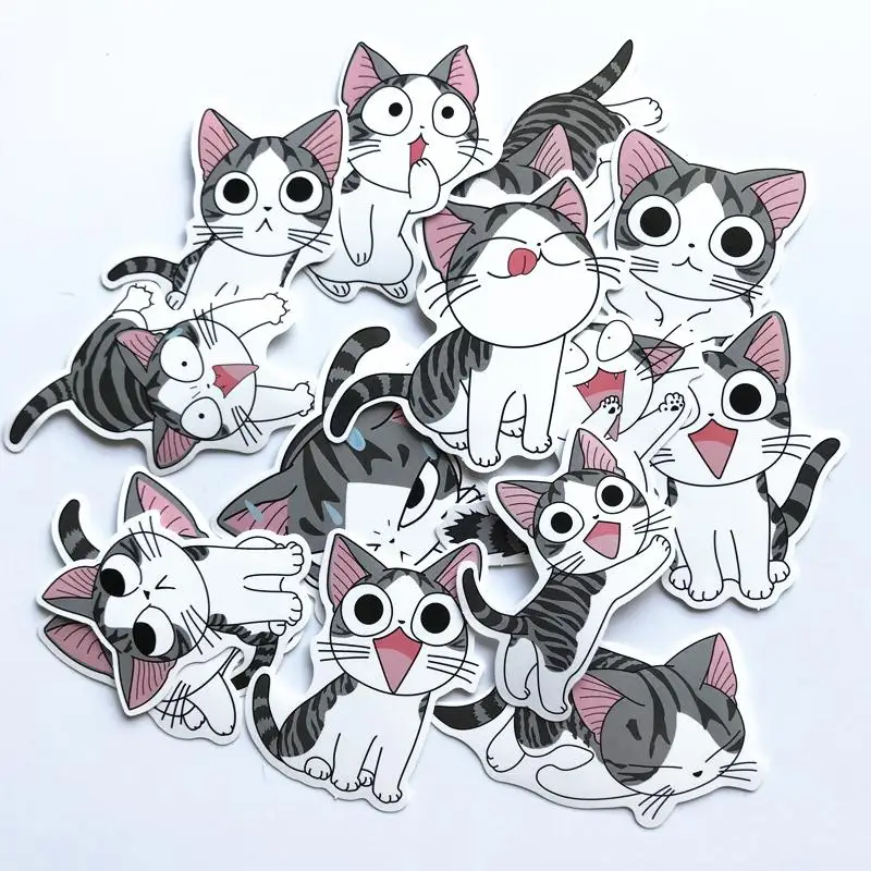 14 шт./лот, аниме Chi's Sweet Home, наклейка на рюкзак, автомобиль, ноутбук, мотоцикл, коврик для телефона, детская игрушка, милый кот, наклейка