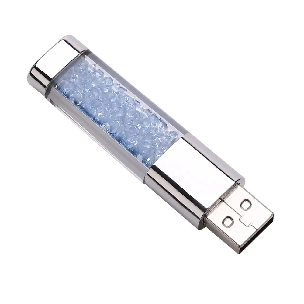 Бренд JASTER, новинка, Кристальные элементы, usb флеш-накопители, USB 2,0, флеш-накопитель, u-диск, флешка, 4 ГБ, 16 ГБ, 32 ГБ, 64 ГБ, рождественский подарок - Цвет: Sky blue