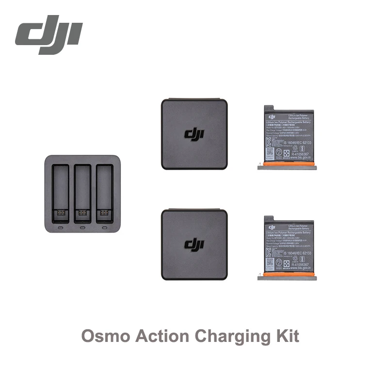 DJI Osmo Action battery/зарядный комплект 2 шт. 1300 мАч батареи и Osmo Action Charging Hub с портативным чехол Аксессуары 01