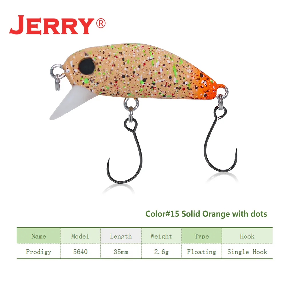 solid orange dots Jerry 35 мм 2,6 г спиннинг медленно тонущиеся воблеры кренкбейт Форель Приманка для окуня пресноводный камень рыболовное снасти Оборудование - Цвет: solid orange dots