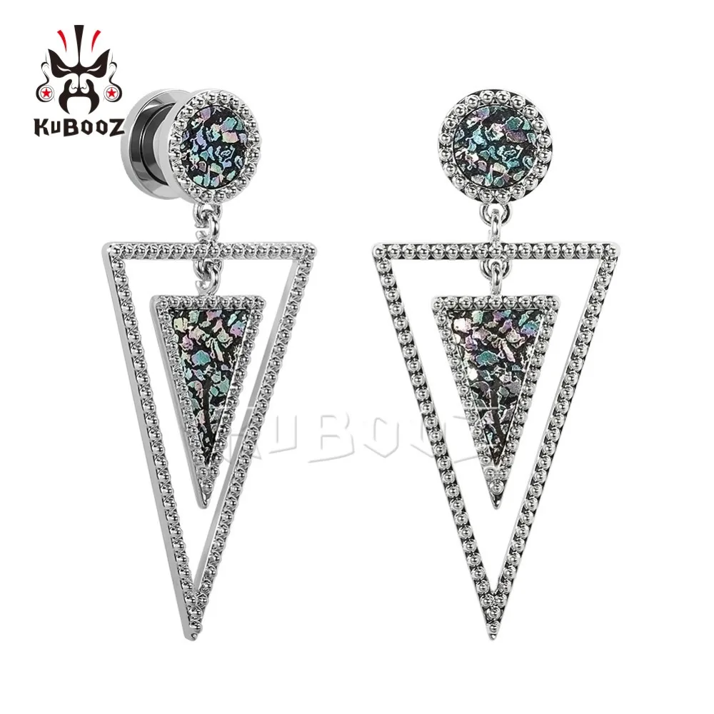 KUBOOZ Нержавеющая Сталь Винт Назад мотаться ушные вилки женщина уха туннель