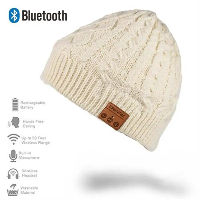 Беспроводной с наушниками, Bluetooth бини шапка, Кепки со съемной Bluetooth гарнитура наушники Динамик Mic Спорт на открытом воздухе шляпа лучшие подарки - Цвет: white-flower